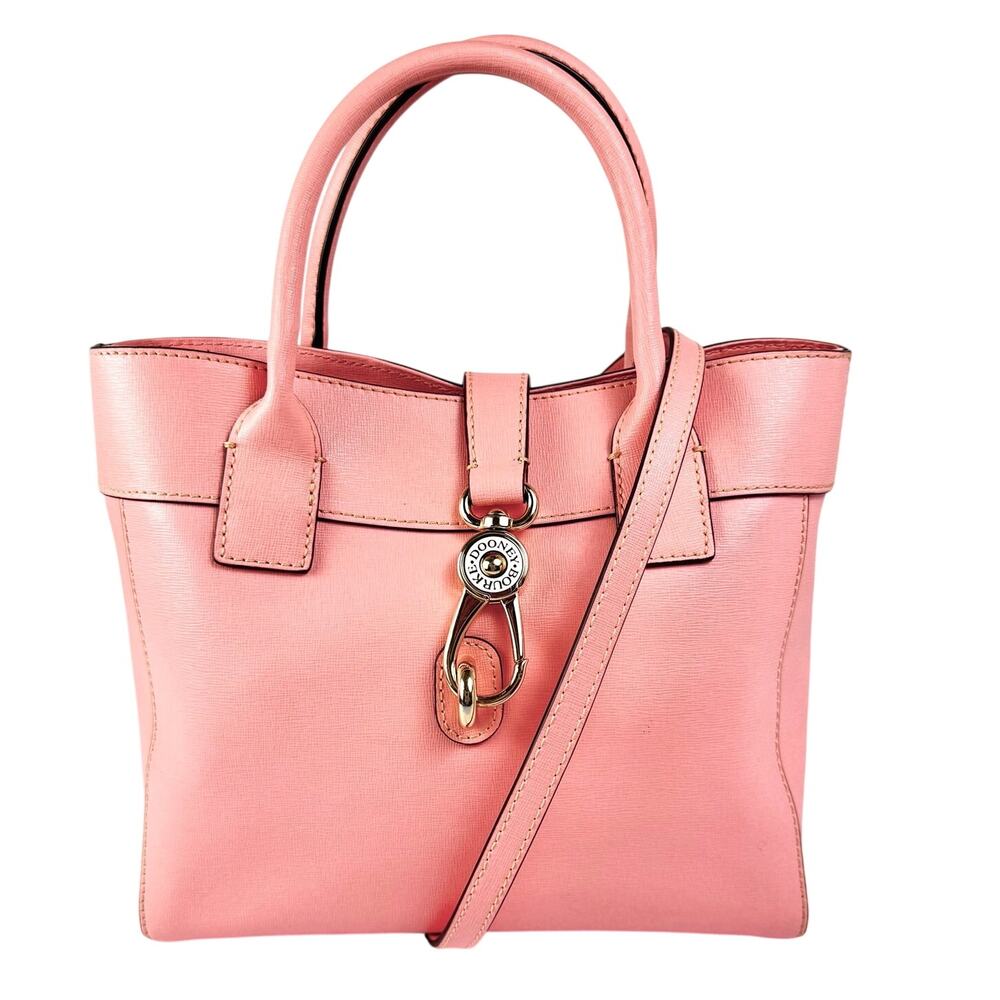Dooney & Bourke Barlow Satchel Saffiano Leather Coral Pink Crossbody Bag